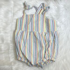Hanna Andersson Multicolor Striped Baby Romper